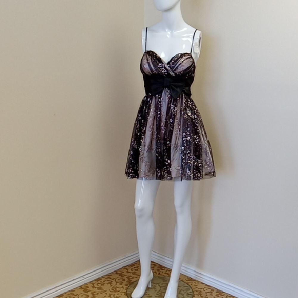 B Darlin Black and Cream Dress